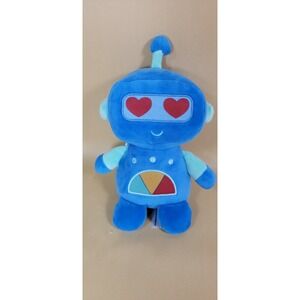 Animal Adventure Blue Robot 9" Plush Stuffed Animal Red Hearts 2021 Valentine's